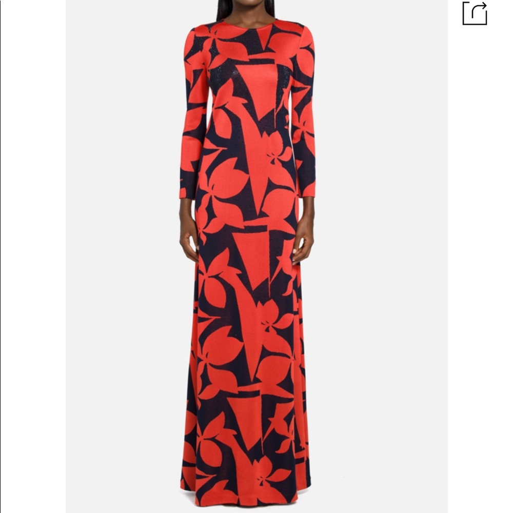 ST. JOHN PATIO FLORAL JACQUARD KNIT GOWN 6